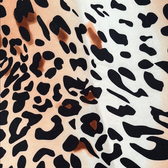 ECI NWOT Brown Cream Animal Midi Skirt stretch, Size M - Picture 3 of 9